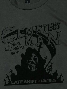 Cemetery Man horror goth punk film color charcoal grey Large Unisex T-shirt